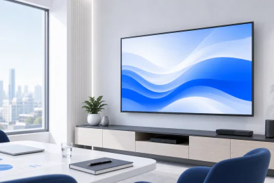 Television screen showing a clean media placement visual.